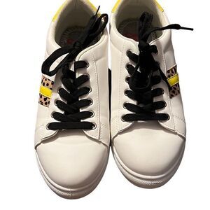 Jelly pops sneakers yellow with leopard print